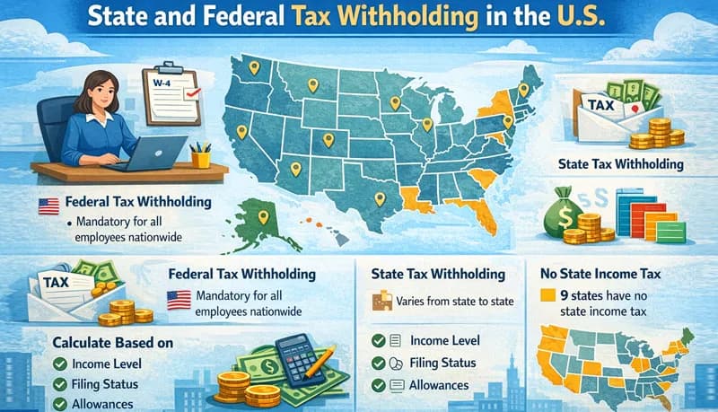 Tax Withholding for Employers — Federal Requirements and State-by-State Reference