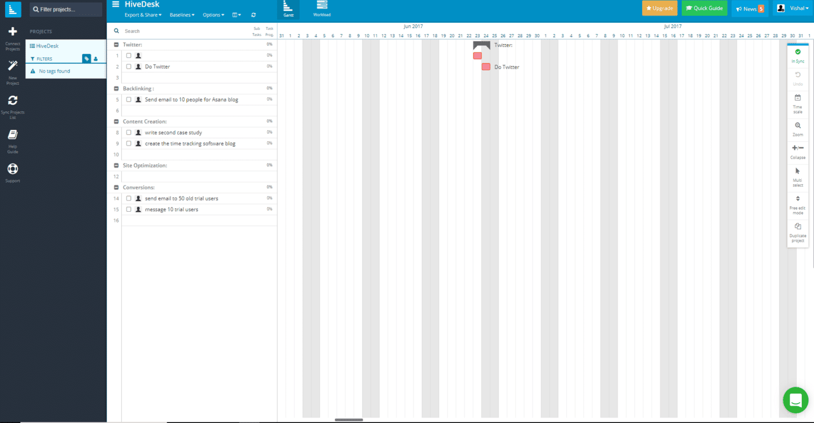 Instagantt integration with Asana