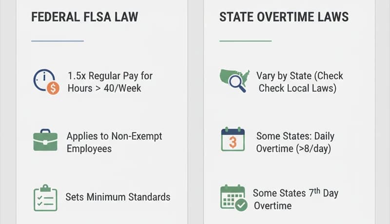 Overtime Pay Laws in the US — Federal and State-by-State Guide