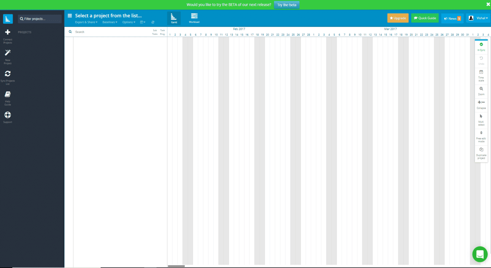 Instagantt for Asana Gantt chart