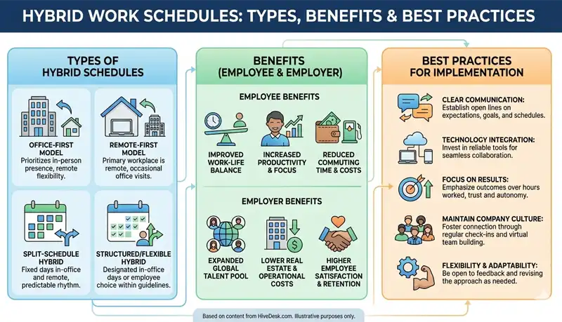 What Is a Hybrid Work Schedule? Types, Benefits, and Setup