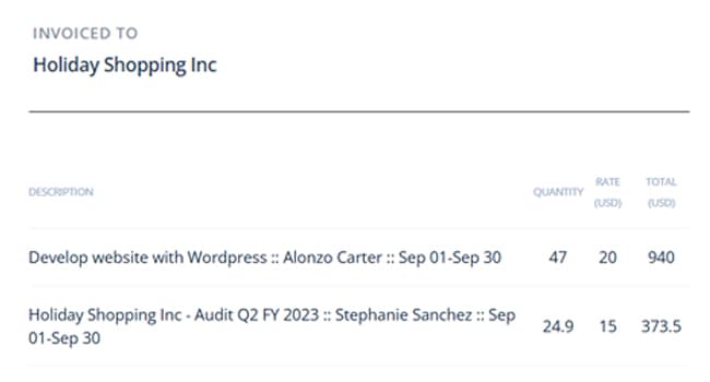 Invoicing