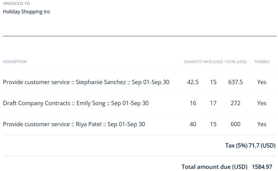 HiveDesk billable hours tracking for accurate IT services client invoicing