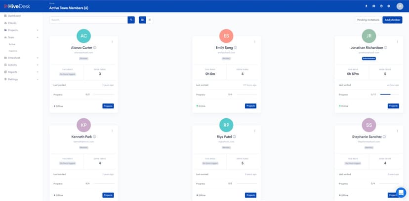 Contact center workforce management software showing agent scheduling and time tracking dashboard