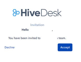 Accept invitation page with Accept button