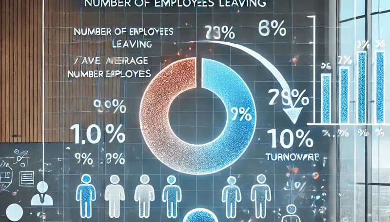Employee turnover rate calculation spreadsheet with monthly tracking
