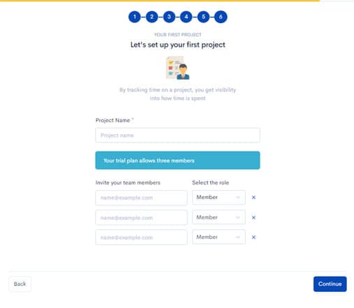 Creating your first project during HiveDesk sign up