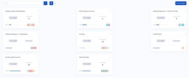 HiveDesk projects list showing active projects