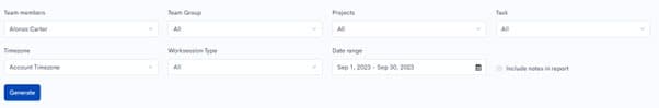 Timesheet navigation showing detailed and summarized options