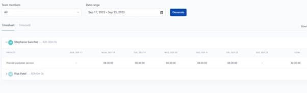 Timesheet approval workflow with approve, edit, and reject options