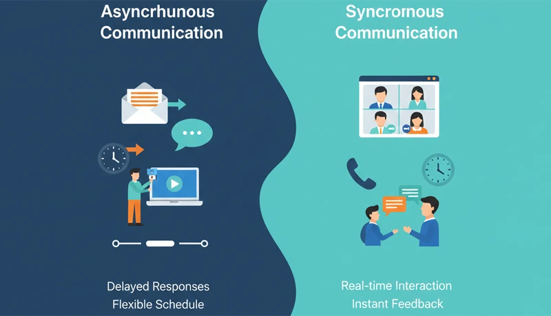Aynchronous Communication Asynchronous and Synchronous Communication in Remote Teams | HiveDesk