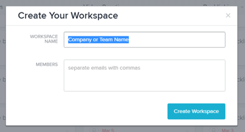 Workspace dialog box Workspace dialog box