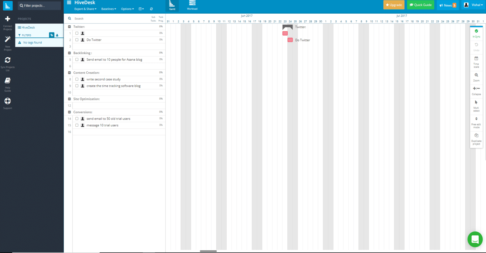 Asana Gantt Chart View