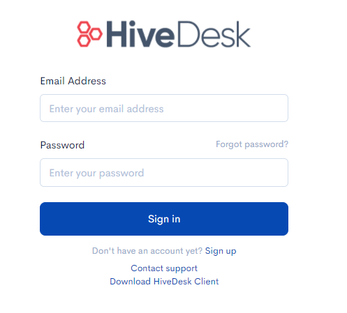 HiveDesk login