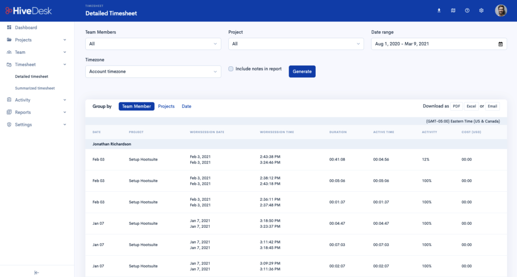 Timesheets