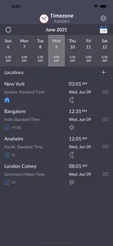 Multi-city timezone clock