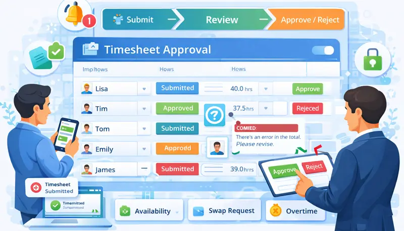 Timesheet Approval Process in HiveDesk