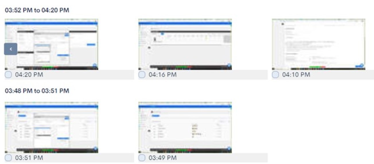 Employee activity monitoring with screenshots