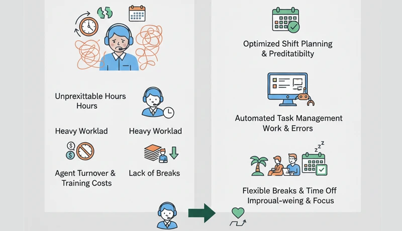 Scheduling Strategies to Reduce Stress in Call Center Workers
