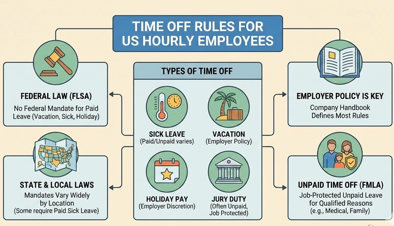 Time Off Rules for Hourly Employees in US States